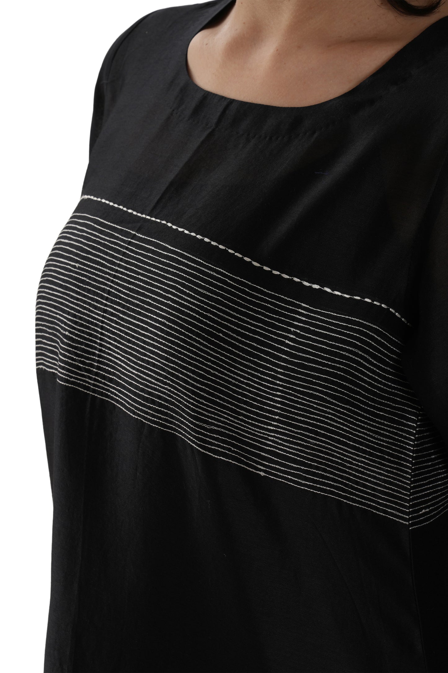 Khat Black Embroidery Dress