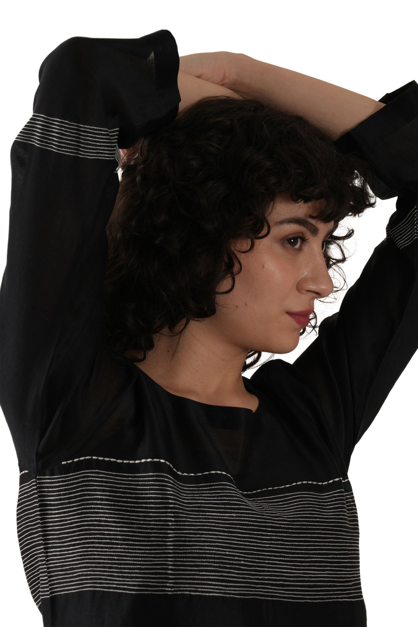 Khat Black Embroidery Dress