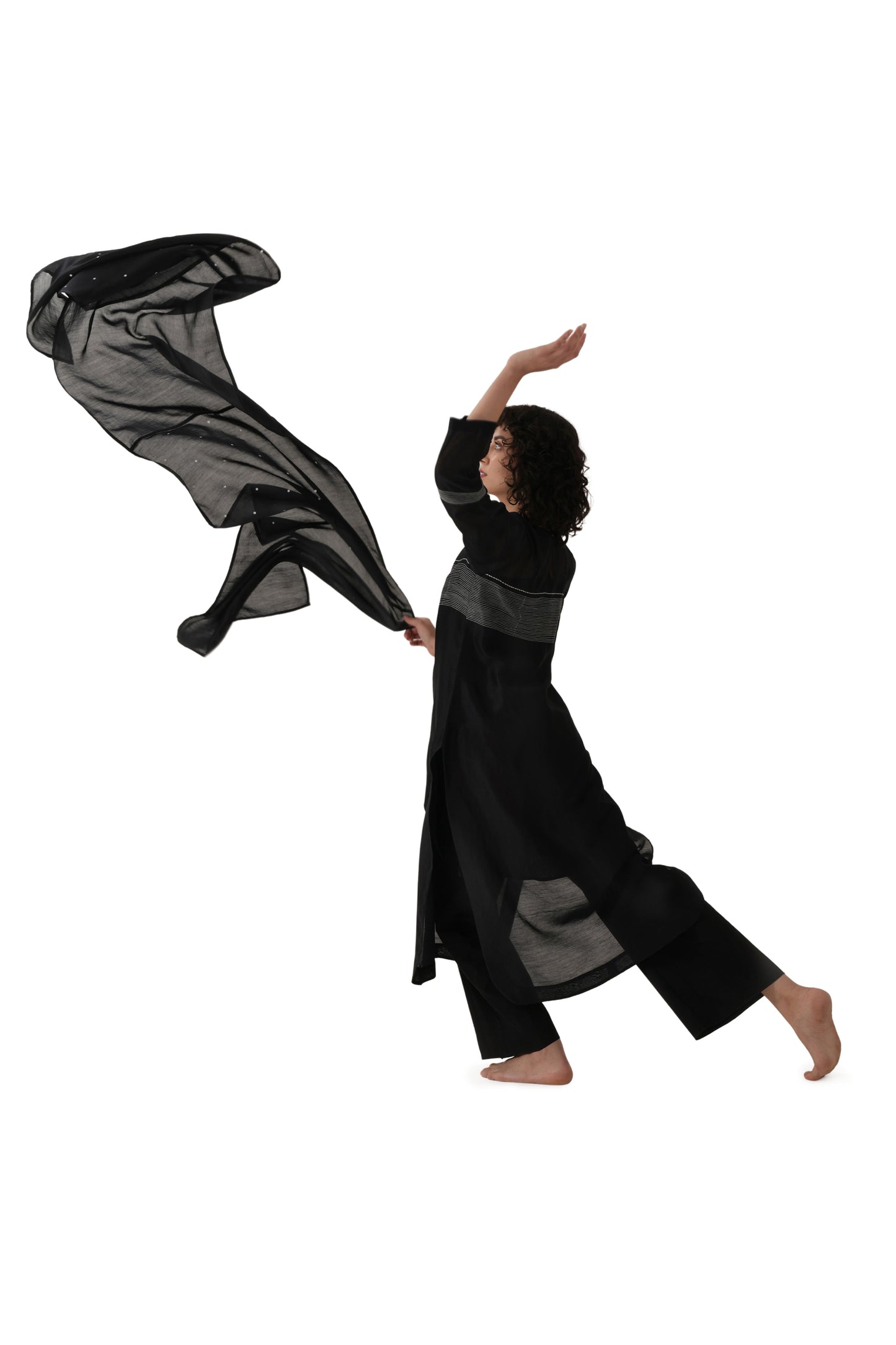 Khat Black Embroidery Dress Co-ord