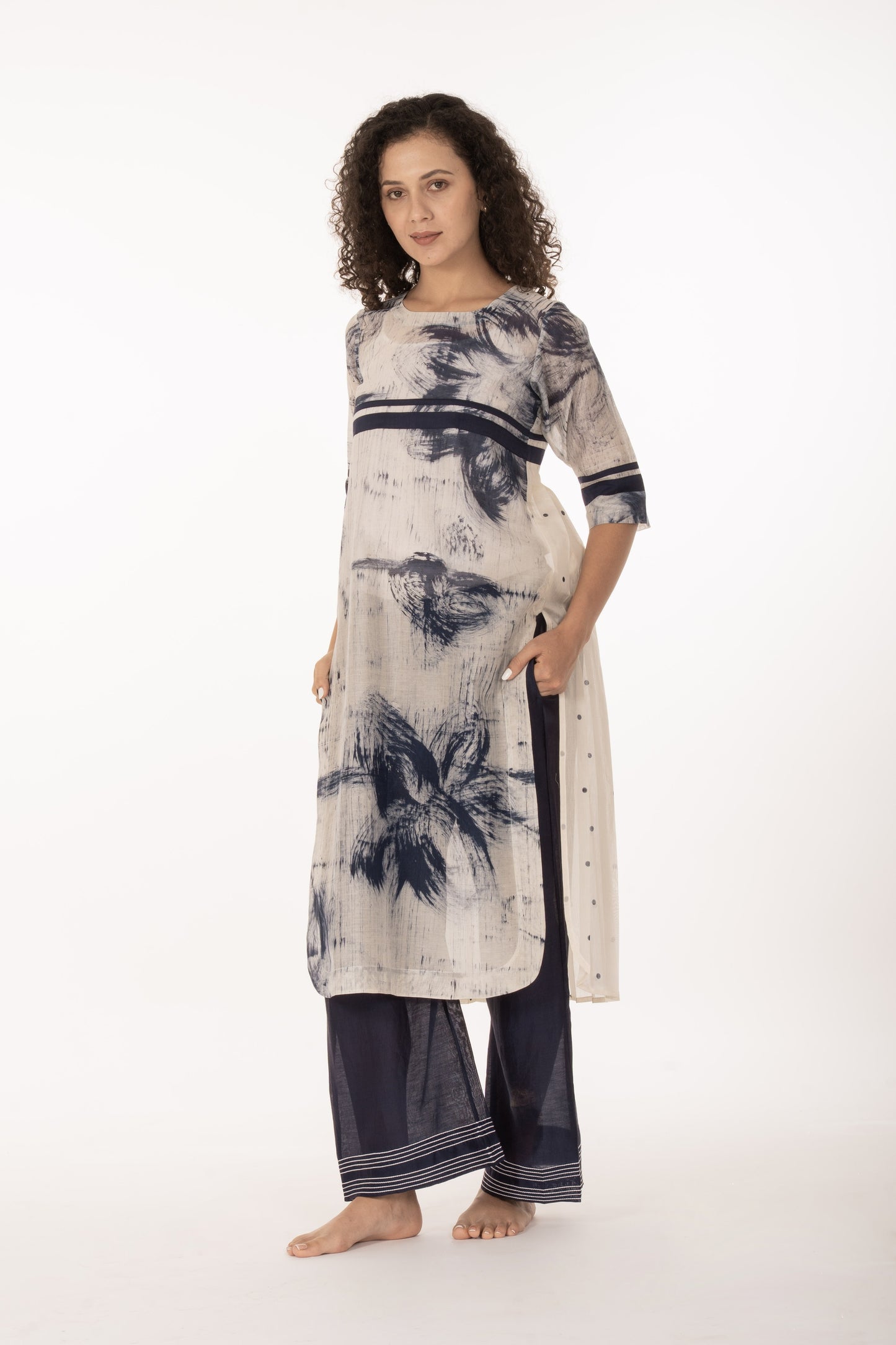 Indigo Bloom Kurta Set