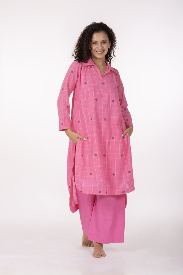 Pink Gather's Dusk Dress with Bottom