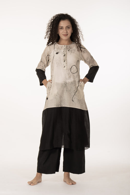 Ivory Shadow Dress with Bottom