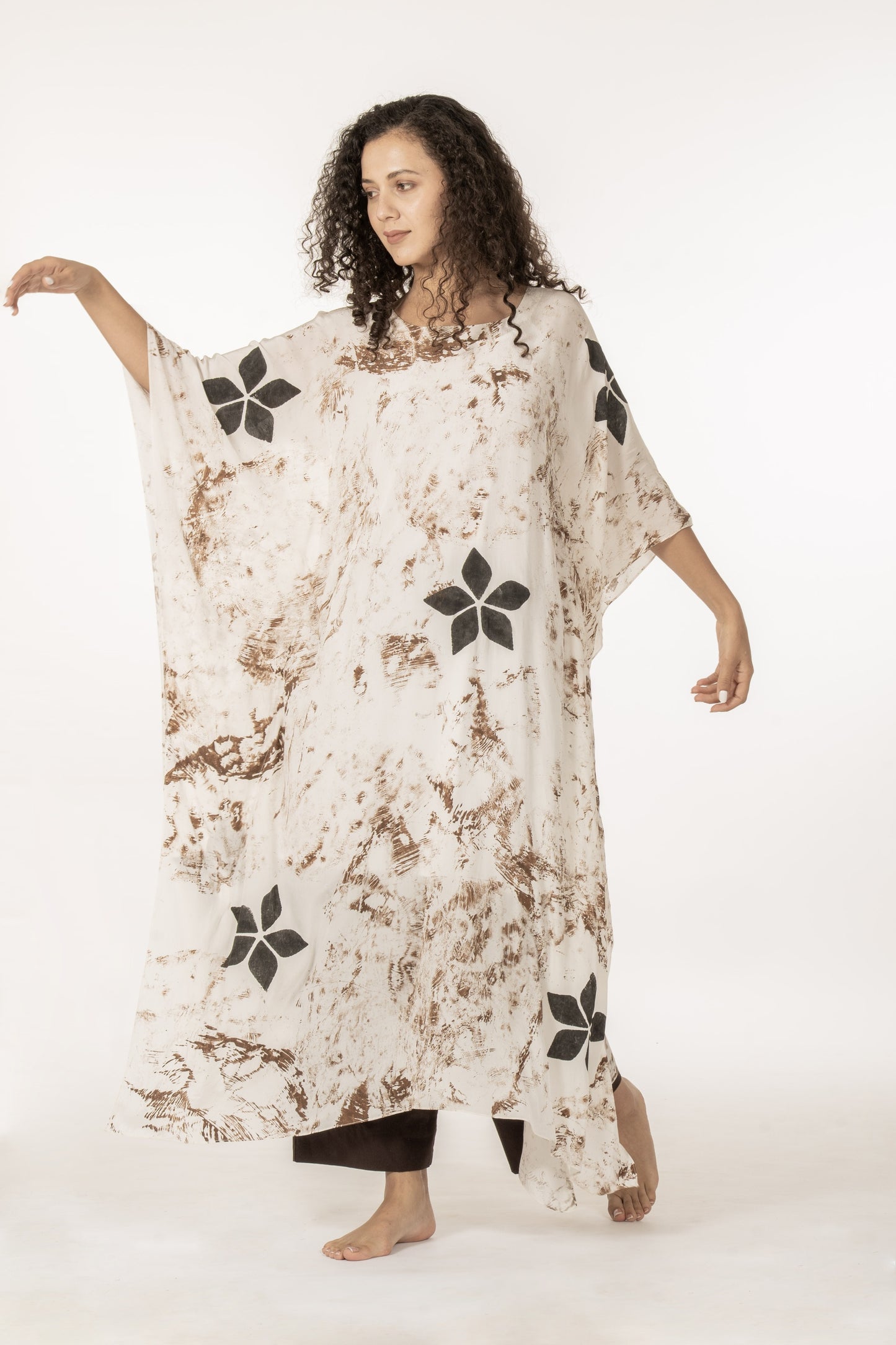 Printed Kaftan  with Bottom