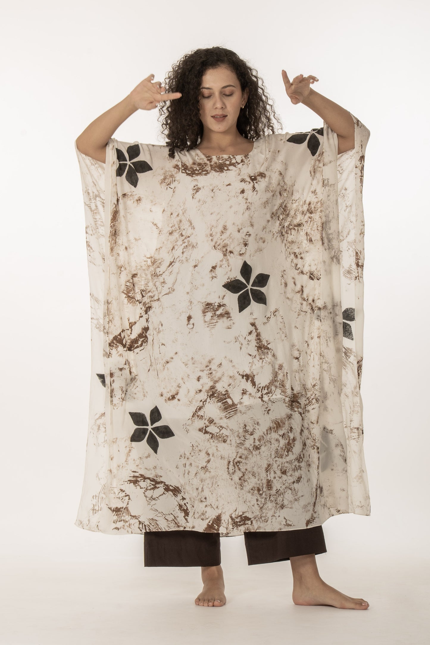 Printed Kaftan  with Bottom