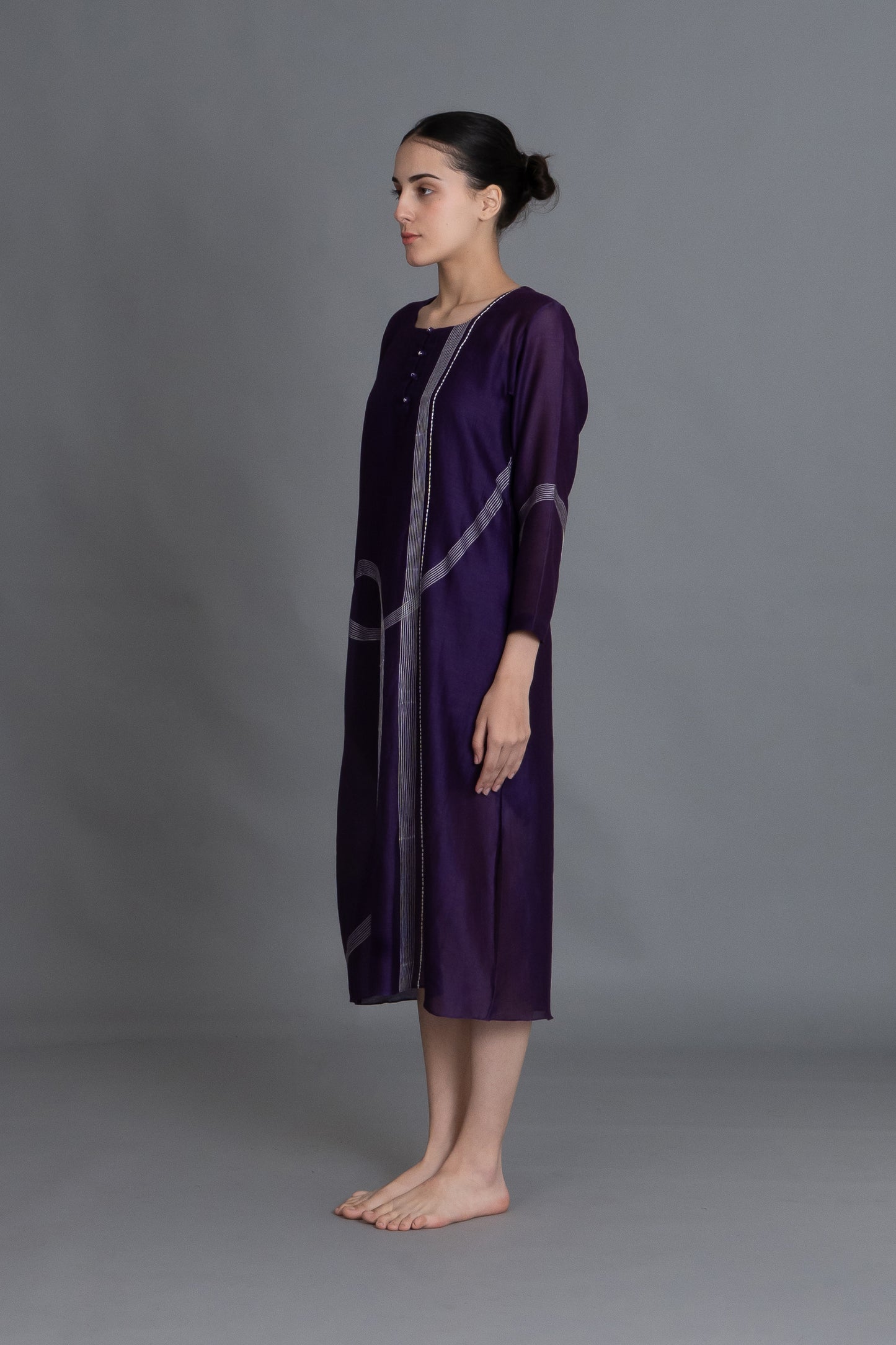 Purple Embroidered Dress