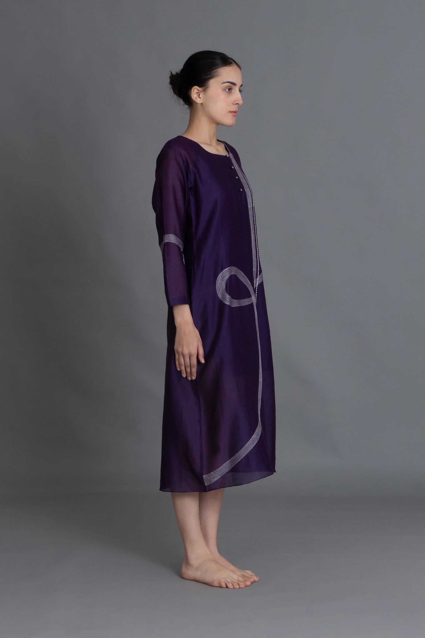 Purple Embroidered Dress