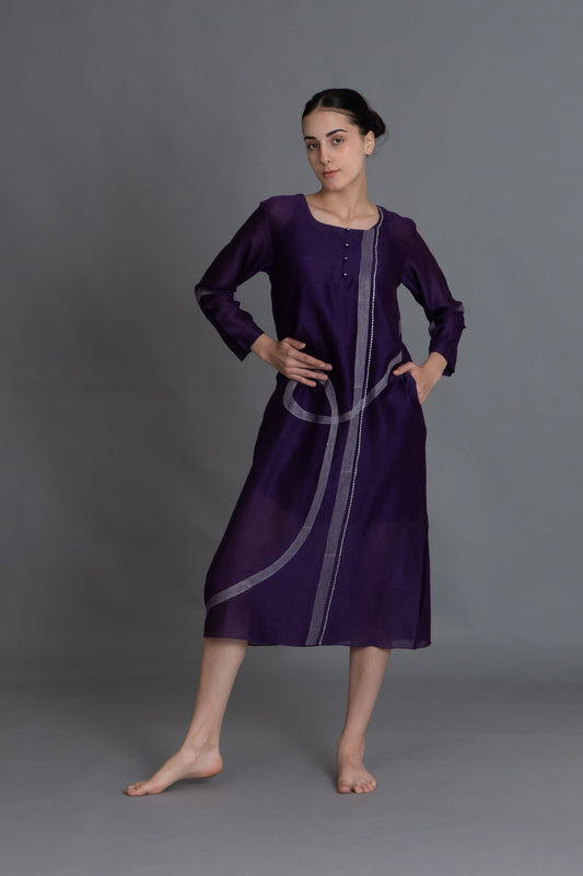 Purple Embroidered Dress