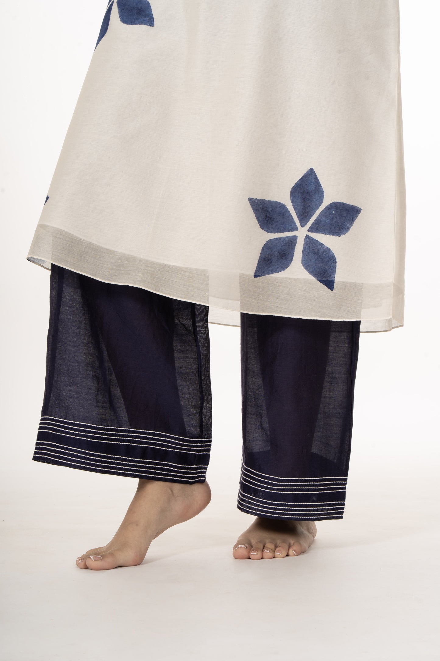 Blue Bloom Kurta  Co-ord