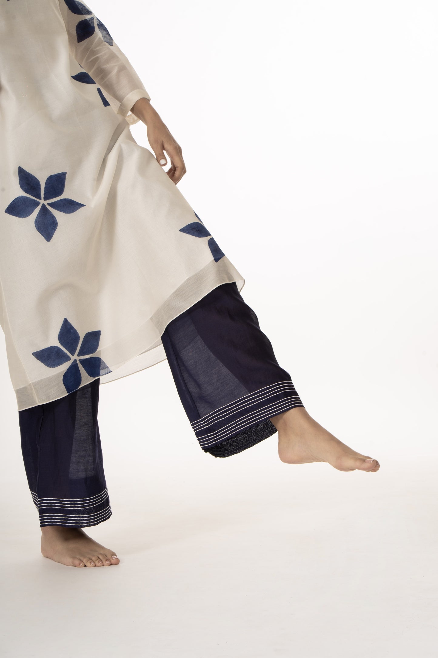 Blue Bloom Kurta  Co-ord