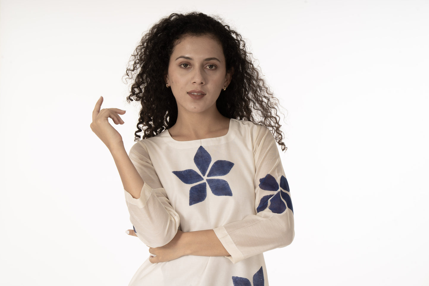 Blue Bloom Kurta  Co-ord