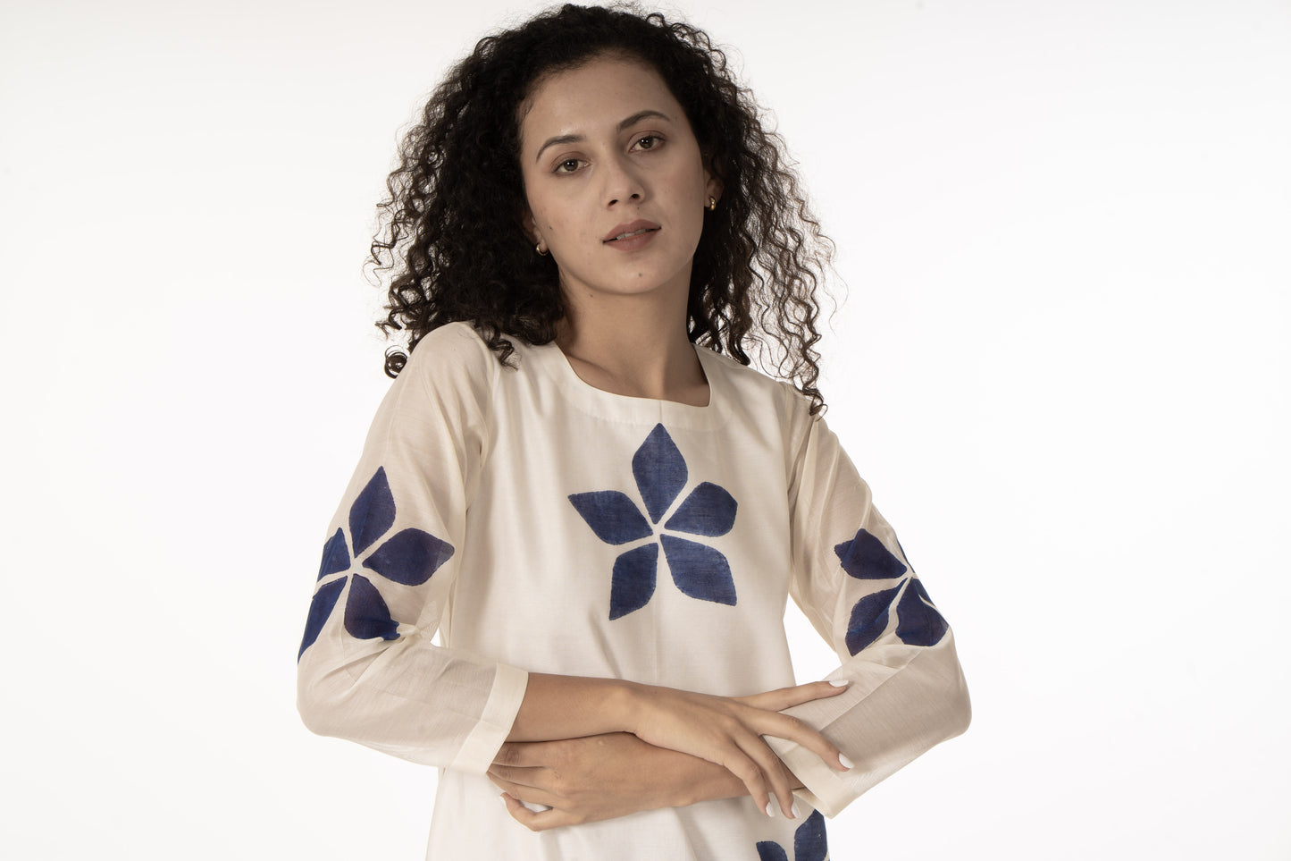 Blue Bloom Kurta  Co-ord