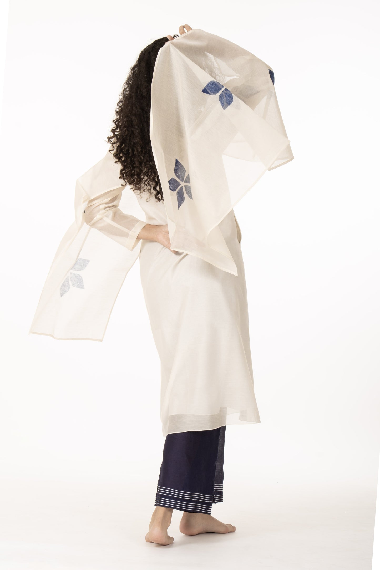 Blue Bloom Kurta  Co-ord