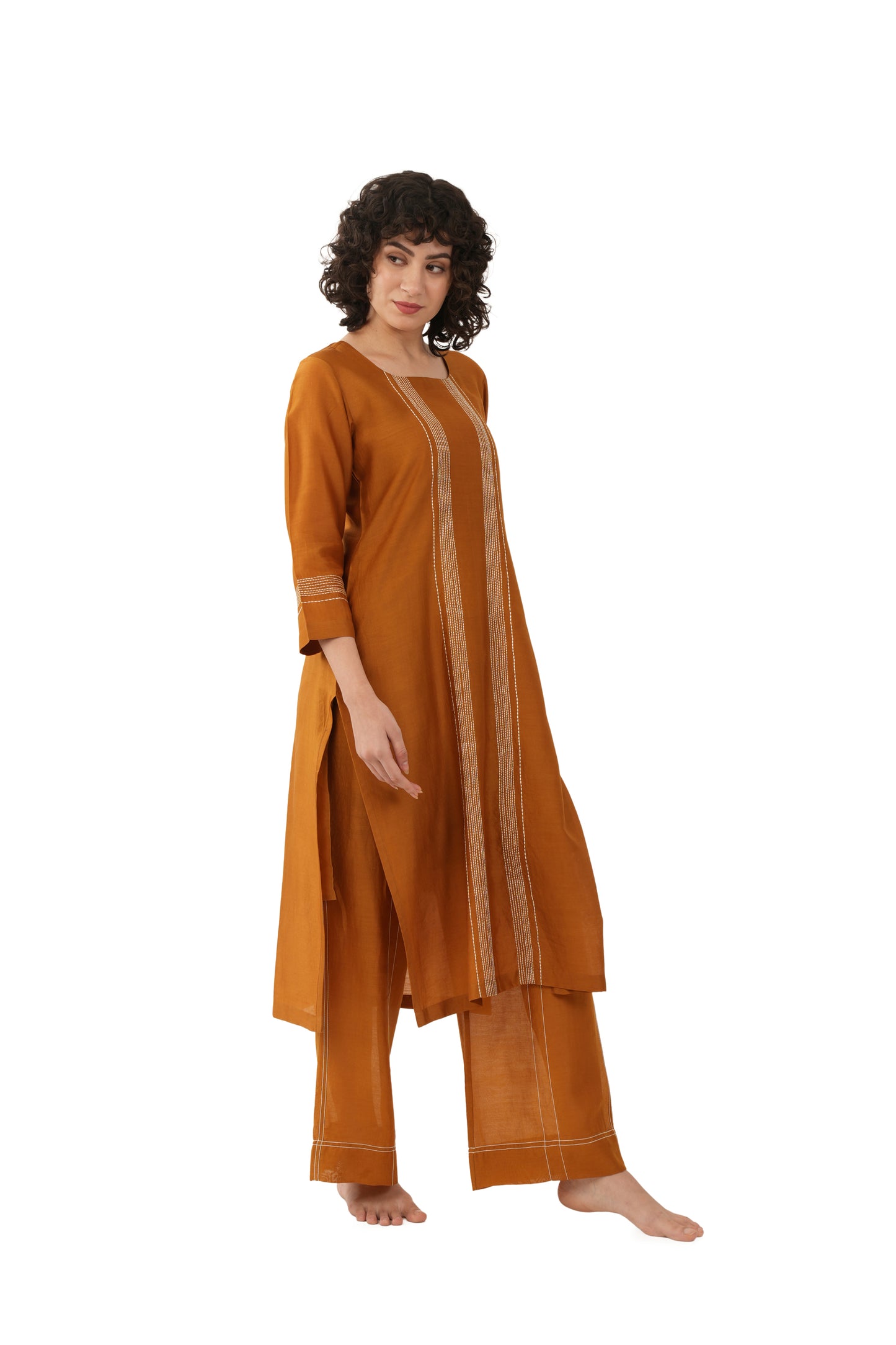 RUST EMBROIDERY DRESS CO-ORD