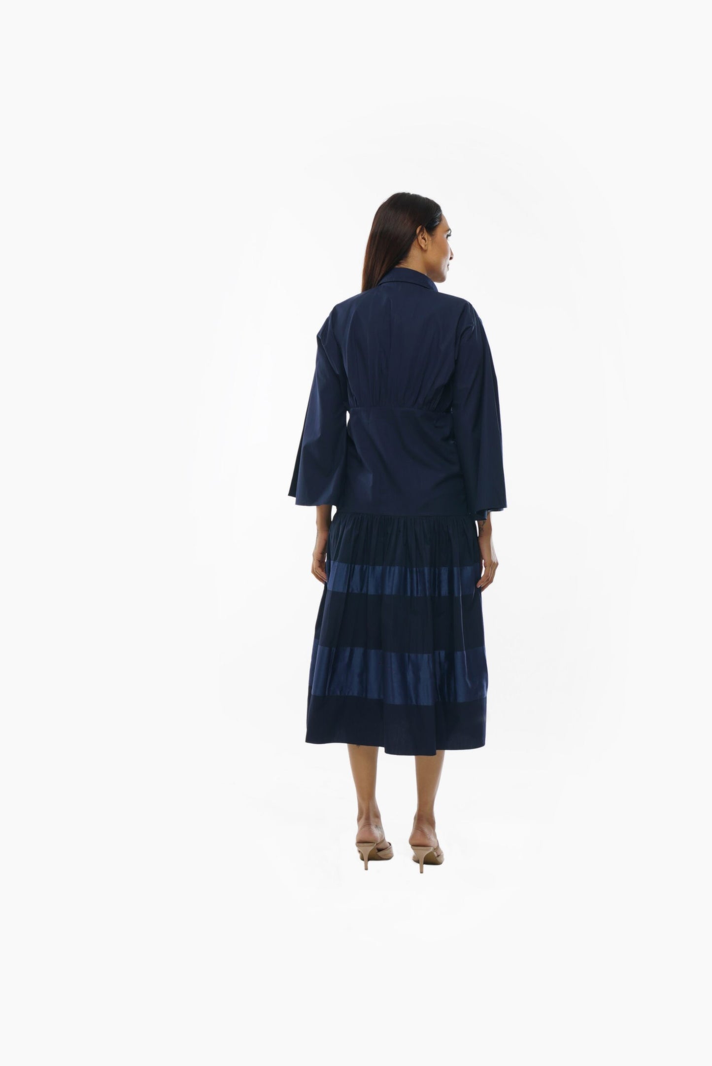 Navy Blue Long Shirt Co-ord