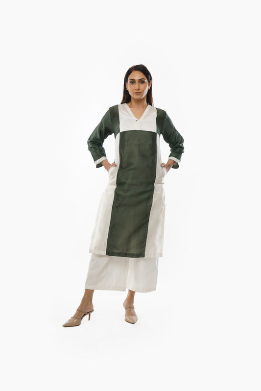 V-Neck Forest Green Top co-ord