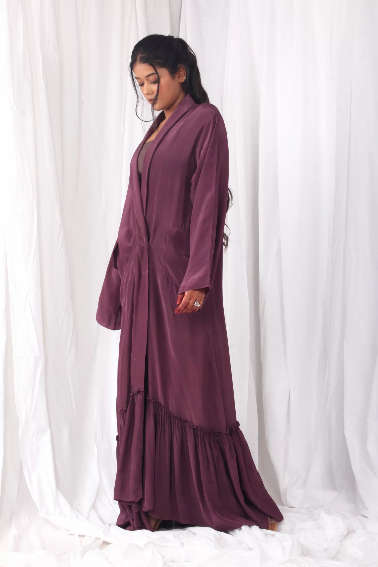 Burgandy overlap kaftan