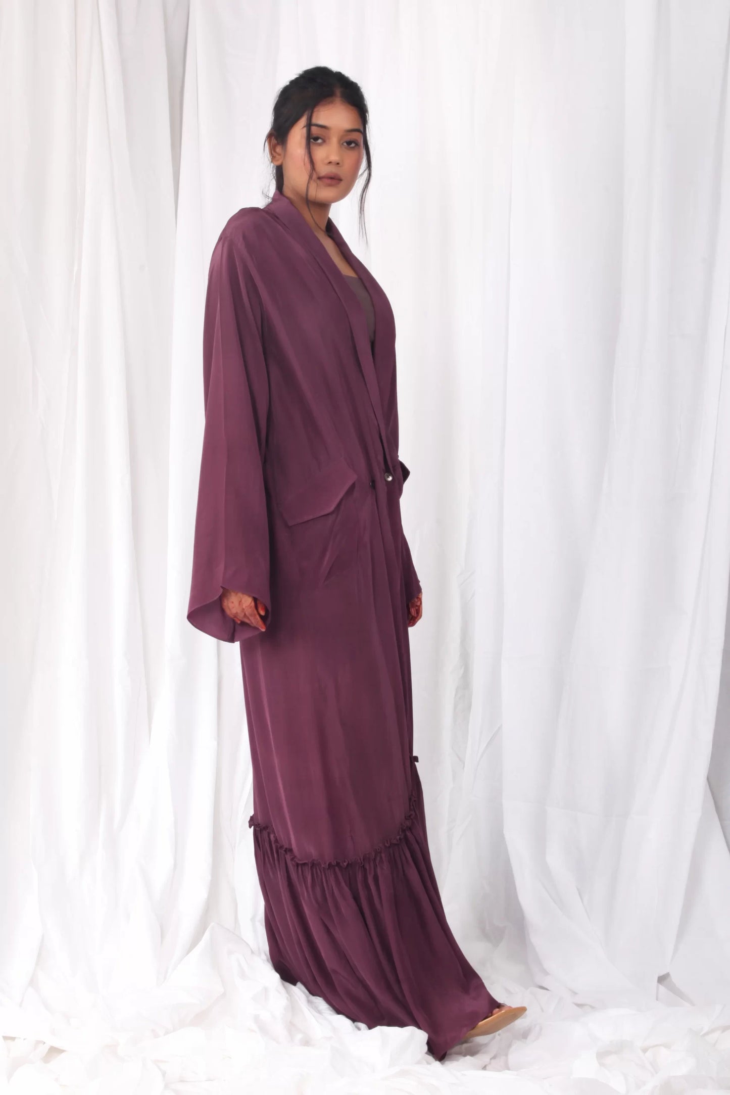 Burgandy overlap kaftan