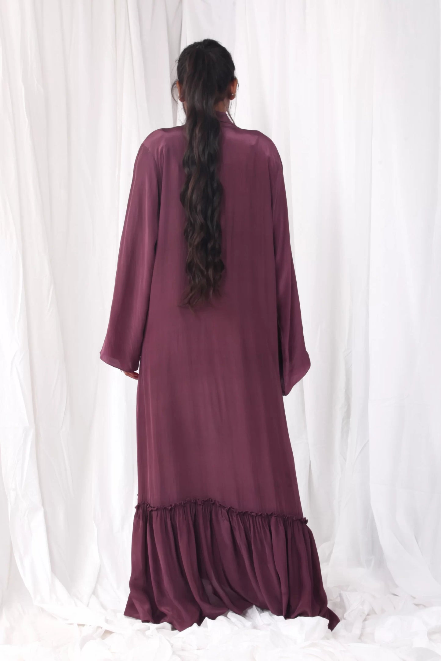 Burgandy overlap kaftan