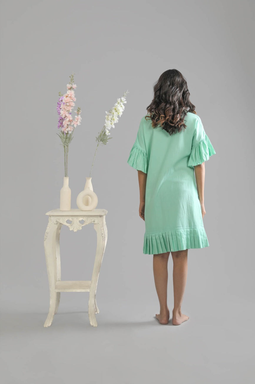 Mint Green Bottom Pleat dress